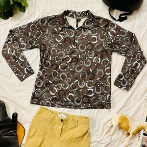 Kerrits Horse Shoe Girls XL Riding Shirt With Fleece Inside+ thumb holes